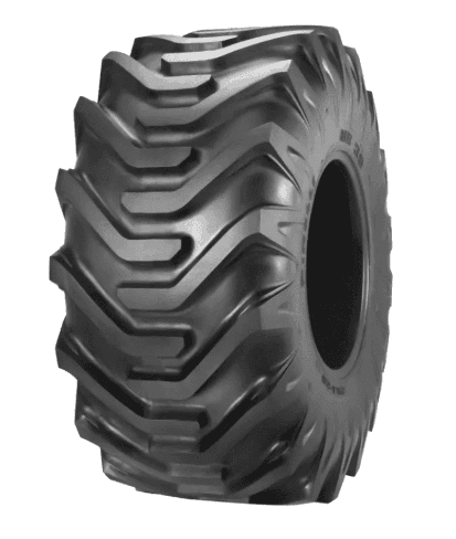 Pneu diagonal para flotação com banda de rodagem em blocos largos.