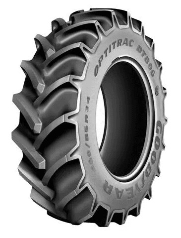 Pneu para direção dianteira com desenho de banda para controle e estabilidade.