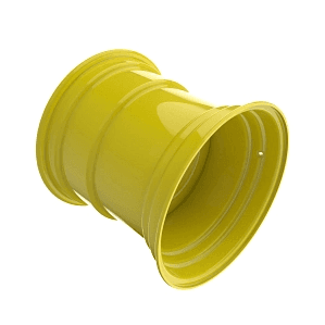 Aro agrícola amarelo para implementos e montagem em rodado.